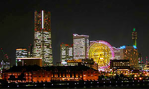 night photo of Yokohama skyline, copyright Yokohama City